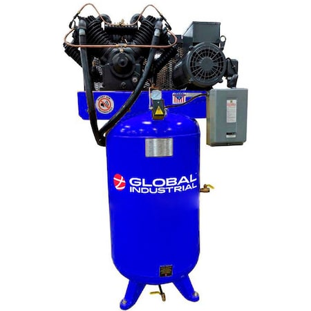 Global Industrial Two Stage Piston Air Compressor, 10 HP, 80 Gal., 1 Phase, 230V B2811236